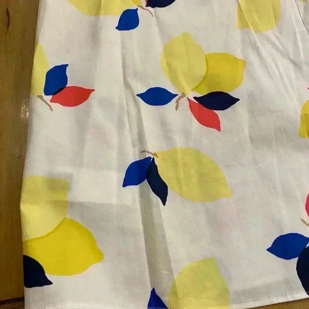 Kate Spade Women's Sleeveless Lemon Ruffled Sleeveless Oversized Summer Top S-M